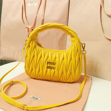ミュウミュウ MIUMIU GH-MM5BC125BYL 2024年最新入荷 ワンダー ホーボーバッグ トートバッグ ハンドバッグ 2way 斜め掛け ショルダーバッグ