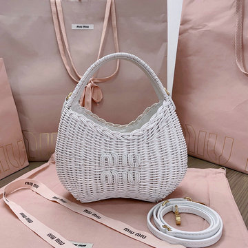 ミュウミュウ MIUMIU GH-MM5BC125ZBS  2024年最新入荷 ワンダー ホーボーバッグ トートバッグ ハンドバッグ 2way 斜め掛け ショルダーバッグ