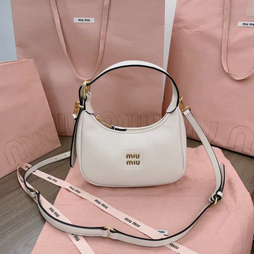 ミュウミュウ MIUMIU GH-MM5BC161PBS 2024年最新入荷 ホーボーバッグ トートバッグ 2way 斜め掛け ショルダーバッグ クロスボディバッグ レディースかばん