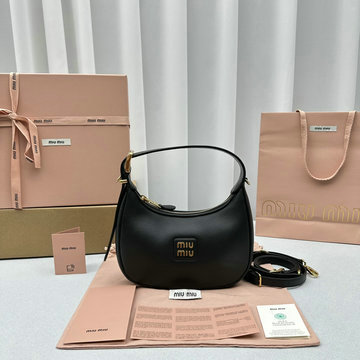 ミュウミュウ MIUMIU GH-MM5547DBK 2024年最新入荷 ホーボーバッグ トートバッグ スモール ハンドバッグ 2way ショルダーバッグ クロスボディバッグ