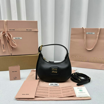 ミュウミュウ MIUMIU GH-MM5BP084XBK 2024年最新入荷 ホーボーバッグ トートバッグ スモール ハンドバッグ 2way ショルダーバッグ クロスボディバッグ