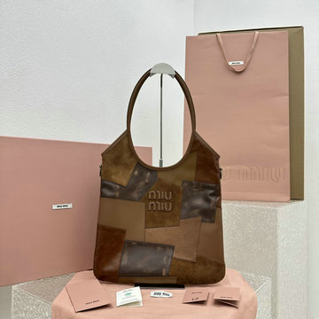 ミュウミュウ MIUMIU GH-MM5BG231QZS 2024年最新入荷 ホーボーバッグ トートバッグ ハンドバッグ 肩掛け ショルダーバッグ レディースかばん