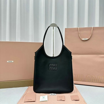 ミュウミュウ MIUMIU GH-MM5BG231PBK 2024年最新入荷 ホーボーバッグ トートバッグ ハンドバッグ 肩掛け ショルダーバッグ レディースかばん