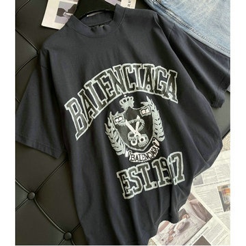 バレンシアガ BALENCIAGA  XG-TDBA24001 2024年春夏最新入荷 Tシャツ 半袖 ショートスリーブ スウェットシャツ 短袖 クルーネック トップス レジャーシャツ