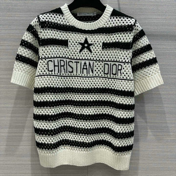 クリスチャンディオール CHRISTIAN DIOR XG-MYCD24011  2024年春夏最新入荷 マリニエール ショートスリーブ セーター クルーネック ウールニット 半袖