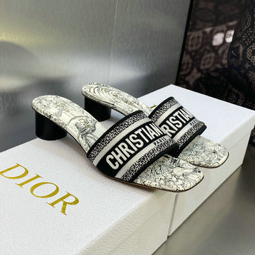クリスチャンディオール CHRISTIAN DIOR 26-CDJ24003ZLH 2024年最新入荷 Dウェイ ヒール スライド ミドルヒール サンダル ミュール レディース スリッパ