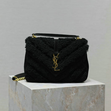 イヴサンローラン Saint laurent YSL 99-YSL392737MBK 2024年最新入荷 カレッジ スモールバッグ サッチェルバッグ トートバッグ 2way 斜め掛け ショルダーバッグ
