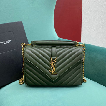 イヴサンローラン Saint laurent YSL 99-YSL487213JGL 2024年最新入荷 カレッジ スモール フラップバッグ トートバッグ 2way 斜め掛け ショルダーバッグ