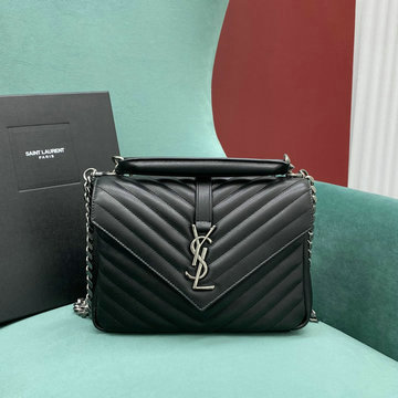イヴサンローラン Saint laurent YSL  99-YSL487213YBK 2024年最新入荷 カレッジ スモール フラップバッグ トートバッグ 2way 斜め掛け ショルダーバッグ