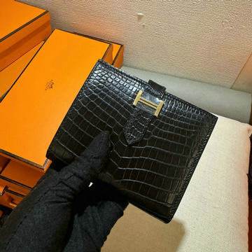 エルメス HERMES 063-H039789EWJBK  2024最新入荷 ベアン コンパクト 二つ折り短財布 ショートウォレット 札入れ 小銭入れ カードケース