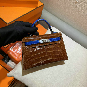 エルメスHERMES 063-HKL19EMGYZD 2024最新入荷 ミニ ケリー トップハンドルバッグ トートバッグ ハンドバッグ 2way 斜め掛け ショルダーバッグ