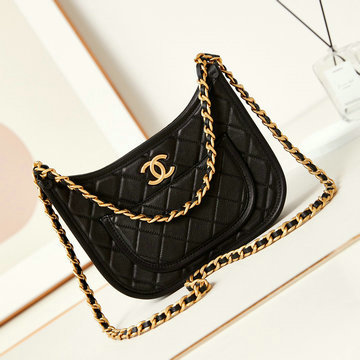 シャネル CHANEL CC-CH4666PBK 2024年最新入荷 ホーボー バッグ 斜め掛け ショルダーバッグ クロスボディバッグ