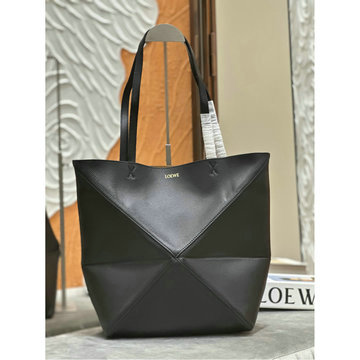 ロエベ LOEWE GH-LE1762QBK 2024年最新入荷 パズルフォルド ミディアム トートバッグ ハンドバッグ シャイニーカーフ