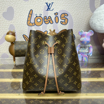 ルイヴィトン LOUISVUITTON 057-M44022　2021年最新入荷 ネオノエ バケットバッグ ショルダーバッグ トートバッグ ドローストリングバッグ モノグラムキャンパス
