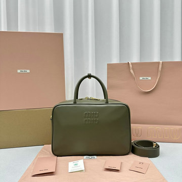 商品名称：ミュウミュウ MIUMIU 99-MM5BB117JG 2024年最新入荷 トップハンドルバッグ トートバッグ ハンドバッグ ボーリングバッグ