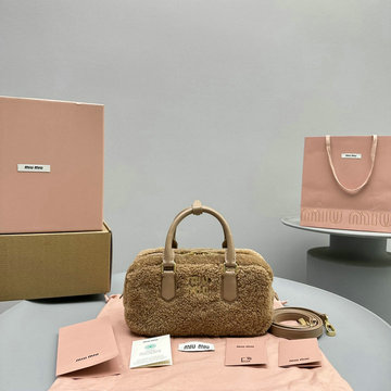 ミュウミュウ MIUMIU 99-MM5BB142MZS 2024年最新入荷 アルカディ レザー トップハンドルバッグ トートバッグ ハンドバッグ 2way 斜め掛け ショルダーバッグ