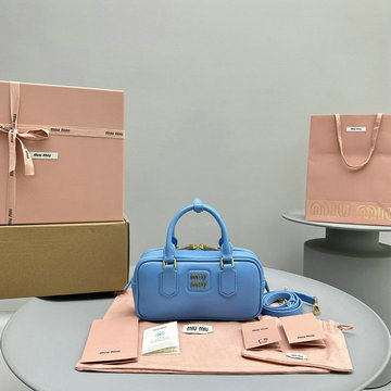 ミュウミュウ MIUMIU 99-MM5BB142PLS 2024年最新入荷 アルカディ レザー トップハンドルバッグ トートバッグ ハンドバッグ 2way 斜め掛け ショルダーバッグ