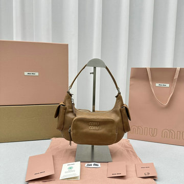 ミュウミュウ MIUMIU 99-MM5BC146ZSv2024年最新入荷 ポケットバッグ トートバッグ スモール ハンドバッグ ホーボーバッグ マテラッセレザー