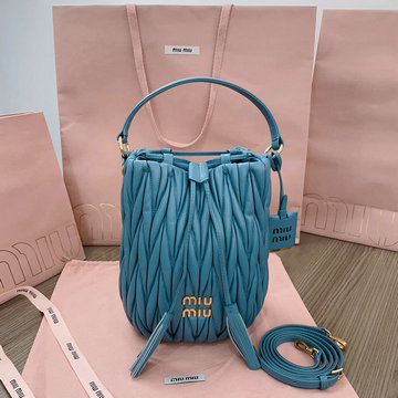 ミュウミュウ MIUMIU 99-MM5BE084BLS 2024年最新入荷 バケットバッグ トートバッグ 斜め掛け ショルダーバッグ クロスボディバッグ レディースかばん