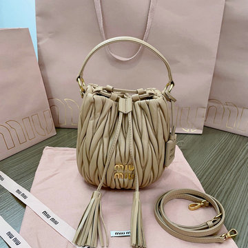ミュウミュウ MIUMIU 99-MM5BE085BXS  2024年最新入荷 バケットバッグ トートバッグ 斜め掛け ショルダーバッグ クロスボディバッグ レディースかばん