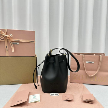 ミュウミュウ MIUMIU 99-MM5BE090BK 2024年最新入荷 バケットバッグ トートバッグ 斜め掛け ショルダーバッグ クロスボディバッグ レディースかばん
