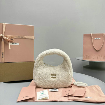 ミュウミュウ MIUMIU 99-MM5BP078XBS 2024年最新入荷 ワンダー ホーボーバッグ トートバッグ ミニ ハンドバッグ 2way ショルダーバッグ