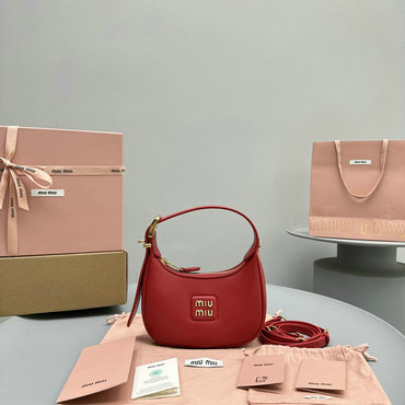 ミュウミュウ MIUMIU 99-MM5BP084XRD 2024年最新入荷 ホーボーバッグ トートバッグ スモール ハンドバッグ 2way ショルダーバッグ クロスボディバッグ