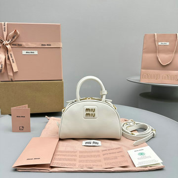 ミュウミュウ MIUMIU 99-MM5BP085XBS 2024年最新入荷 トップハンドルバッグ トートバッグ スモール ハンドバッグ 2way ショルダーバッグ