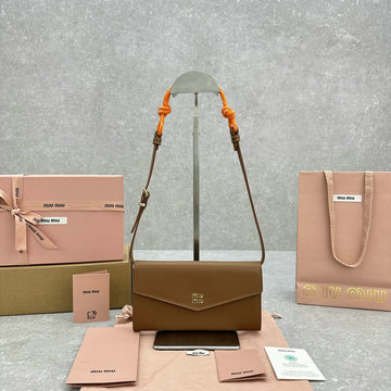 ミュウミュウ MIUMIU 99-MM5DN006ZS 2024年最新入荷 ストラップ付 ショルダーバッグ ロングウォレット ポーチ レディスーかばん クロスボディバッグ