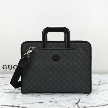 グッチ GUCCI 057-GG700531BBK 2024年最新入荷 インターロッキングG ブリーフケース トップハンドルバッグ トートバッグ 2way ショルダーバッグ