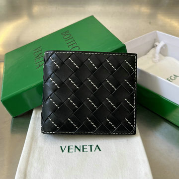 商品名称：ボッテガヴェネタ BOTTEGAVENETA aj-BOV743211BKB  2024年最新入荷 イントレチャート 二つ折り短財布 ショートウォレット 札入れ カード入れ
