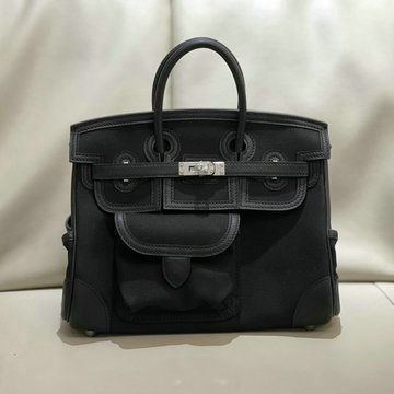 エルメス HERMES 063-HBK25CAYBK  2024年最新入荷 バーキンバッグ 25 cargo トップハンドルバッグ トートバッグ ハンドバッグ ビジネスバッグ
