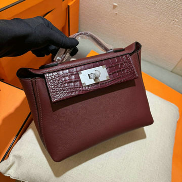 エルメス HERMES 063-HE2424TEYJH 2024年最新入荷 ミニケリー 2424 トップハンドルバッグ トートバッグ 2way ショルダーバッグ レディースかばん