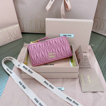 ミュウミュウ MIUMIU 99-MM5MB006BFH 2024年最新入荷 ジッピーポケット ファスナー長財布 ロングウォレット カード入れ 小銭入れ