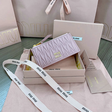 ミュウミュウ MIUMIU 99-MM5MB006BQF 2024年最新入荷 ジッピーポケット ファスナー長財布 ロングウォレット カード入れ 小銭入れ