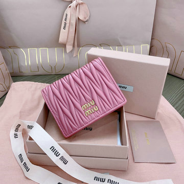 ミュウミュウ MIUMIU 99-MM5MV204ZFH  2024年最新入荷 二つ折り短財布 ショートウォレット カード入れ 小銭入れ 札入れ