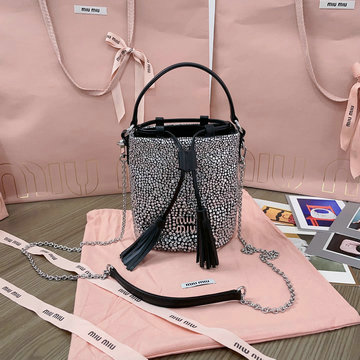 ミュウミュウ MIUMIU 99-MM5BE085ZBK 2024年最新入荷 バケットバッグ トートバッグ 斜め掛け ショルダーバッグ クロスボディバッグ レディースかばん