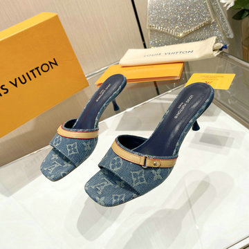 ルイヴィトン LOUISVUITTON 26-LVJ24012N 2024年最新入荷 ネオリバイバル ライン ミュール ローヒールサンダル ピンヒールシューズ レディースシューズ
