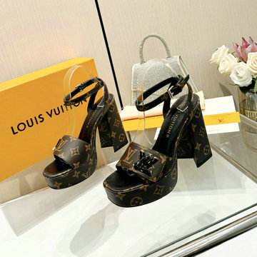商品名称：ルイヴィトン LOUISVUITTON 26-LVJ24015LH 2024年最新入荷 シェイクライン パンプス ハイヒールサンダル ブロックヒール レディースシューズ 靴