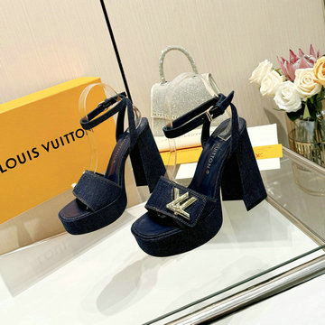 ルイヴィトン LOUISVUITTON 26-LVJ24015NL 2024年最新入荷 シェイクライン パンプス ハイヒールサンダル ブロックヒール レディースシューズ 靴