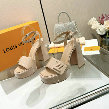 ルイヴィトン LOUISVUITTON 26-LVJ24015QX 2024年最新入荷 シェイクライン パンプス ハイヒールサンダル ブロックヒール レディースシューズ 靴