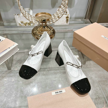 ミュウミュウ MIUMIU 26-MMJ24002GB 2024年最新入荷 ウィメンズ バレーシューズ ローファーシューズ ハイヒールパンプス レディースシューズ