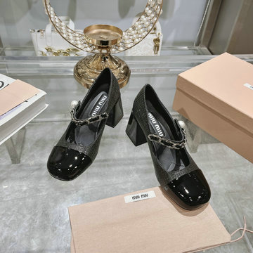 ミュウミュウ MIUMIU 26-MMJ24002GK  2024年最新入荷 ウィメンズ バレーシューズ ローファーシューズ ハイヒールパンプス レディースシューズ