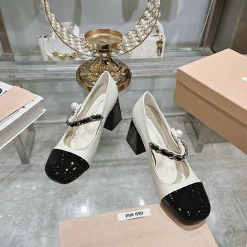 ミュウミュウ MIUMIU 26-MMJ24002GM 2024年最新入荷 ウィメンズ バレーシューズ ローファーシューズ ハイヒールパンプス レディースシューズ