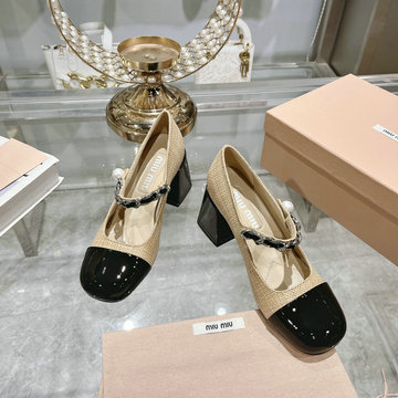 ミュウミュウ MIUMIU 26-MMJ24002GX 2024年最新入荷 ウィメンズ バレーシューズ ローファーシューズ ハイヒールパンプス レディースシューズ
