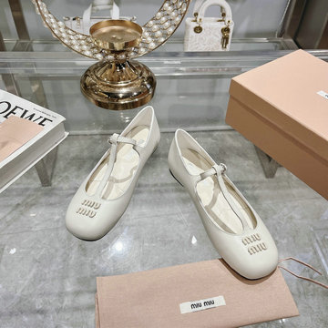ミュウミュウ MIUMIU 26-MMJ24005B  2024年最新入荷 ウィメンズ ローファーシューズ バレーシューズ フラットシューズ レディースシューズ 靴