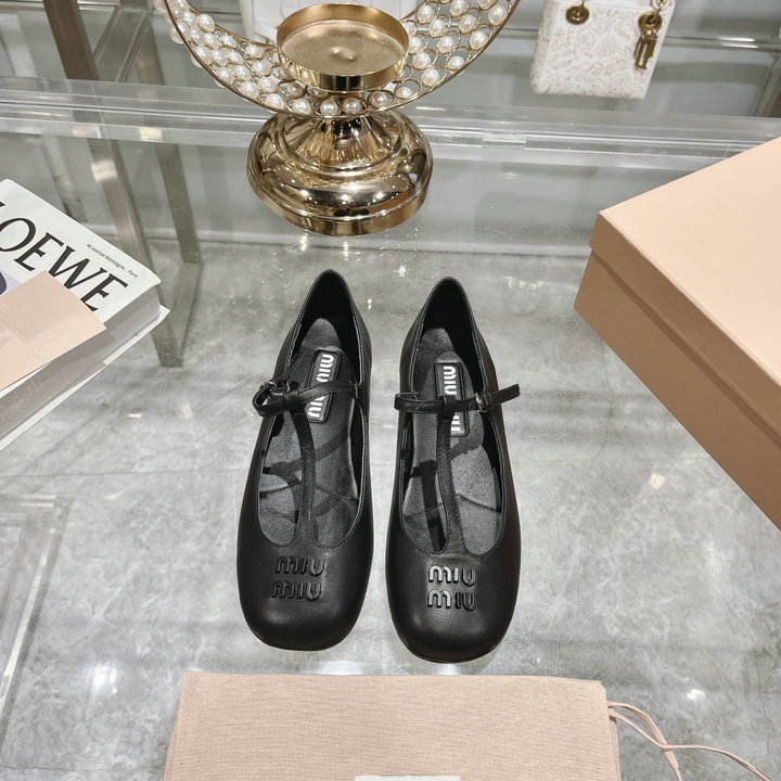 ミュウミュウ MIUMIU 26-MMJ24005K 2024年最新入荷 ウィメンズ ローファーシューズ バレーシューズ フラットシューズ レディースシューズ 靴