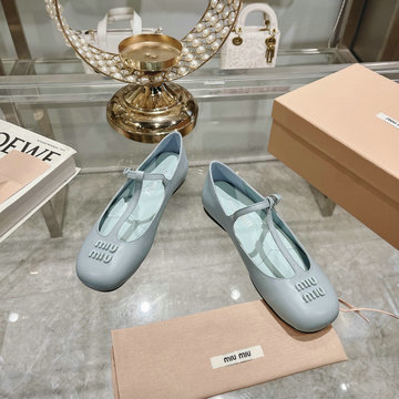 ミュウミュウ MIUMIU 26-MMJ24005L  2024年最新入荷 ウィメンズ ローファーシューズ バレーシューズ フラットシューズ レディースシューズ 靴