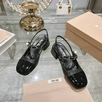 ミュウミュウ MIUMIU 26-MMJ24006BK 2024年最新入荷 ウィメンズ ローファー パンプス バレーシューズ ローヒールシューズ レディースシューズ 靴