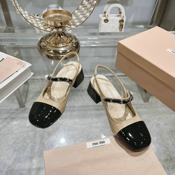 ミュウミュウ MIUMIU 26-MMJ24006BX 2024年最新入荷 ウィメンズ ローファー パンプス バレーシューズ ローヒールシューズ レディースシューズ 靴